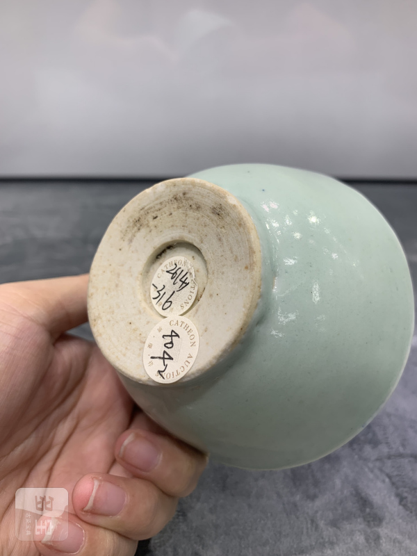 清雍正外粉青釉内青花太极八卦纹杯 - 图10